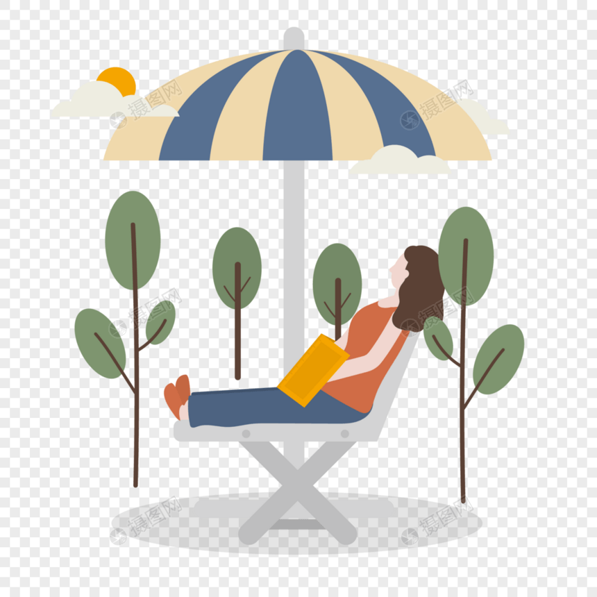 太阳伞下的女人图片