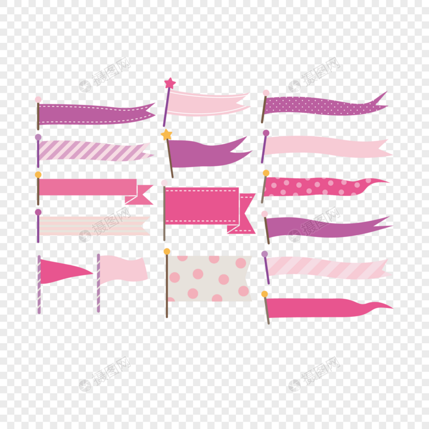 粉色旗子图片