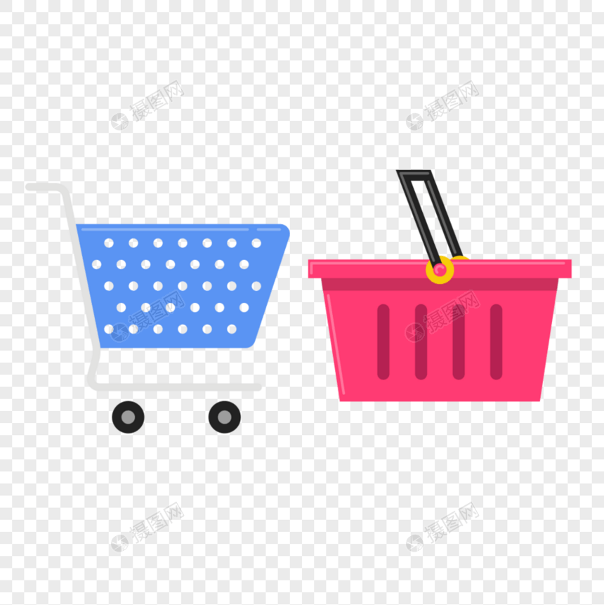 购物车篮子图标免抠矢量插画素材图片
