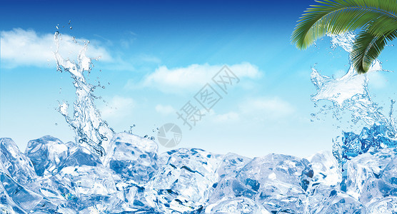 夏季冰块背景背景图片