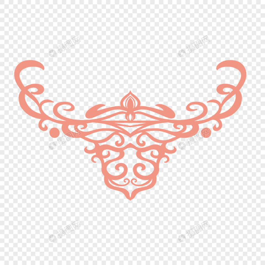 牛头装饰花纹图片