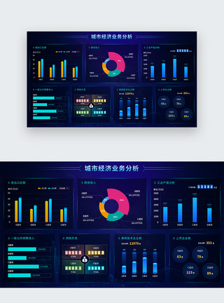 城市数据UI设计web城市经济大数据分析界面模板