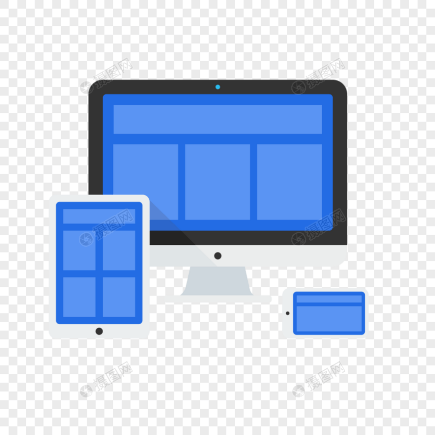 电子产品电脑手机平板电脑图标免抠矢量插画素材图片
