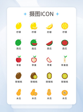 观赏木瓜彩色水果图标icon模板