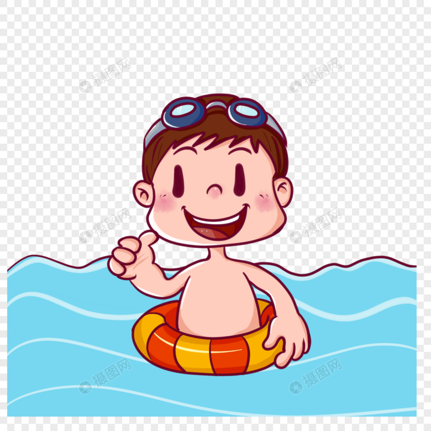 暑期培训游泳的男孩图片