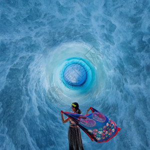 冲浪板美女泰国普吉岛风光望海gif高清图片