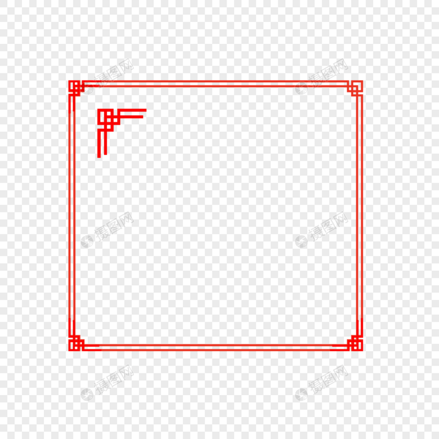 简约红色边框传统图片