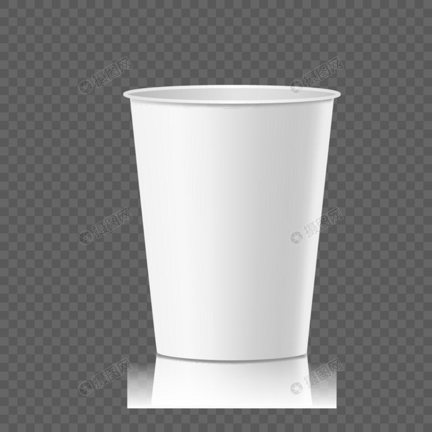 纯色简约一次性纸杯茶饮模板样机效果元素图片