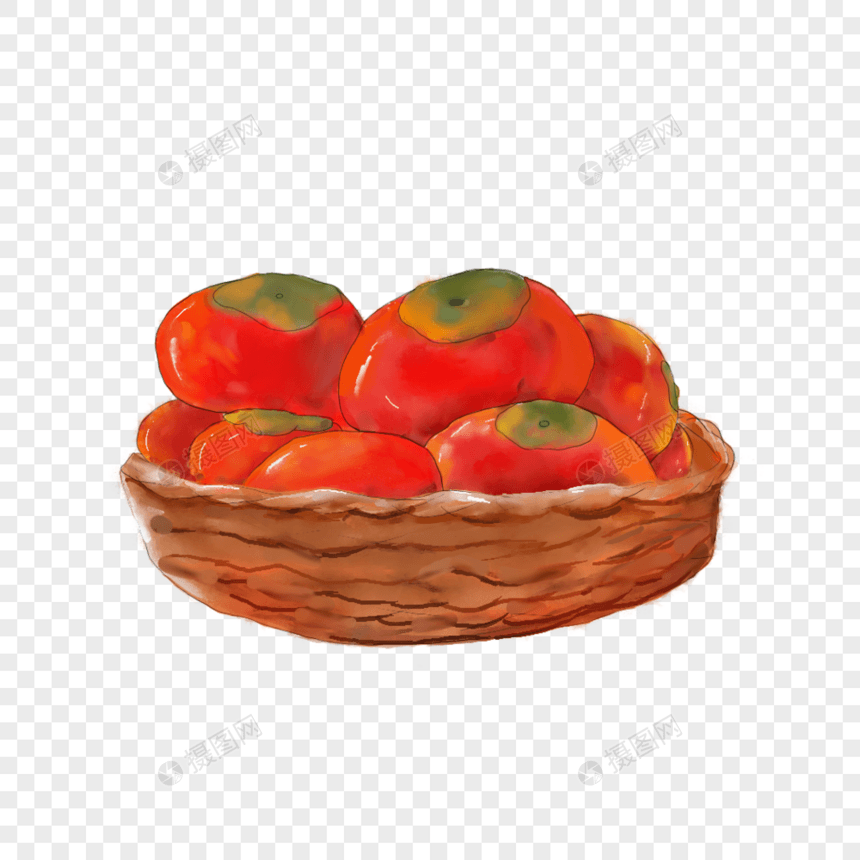 柿子水彩插画图片
