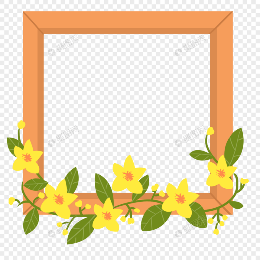 手绘花朵装饰边框相框图片