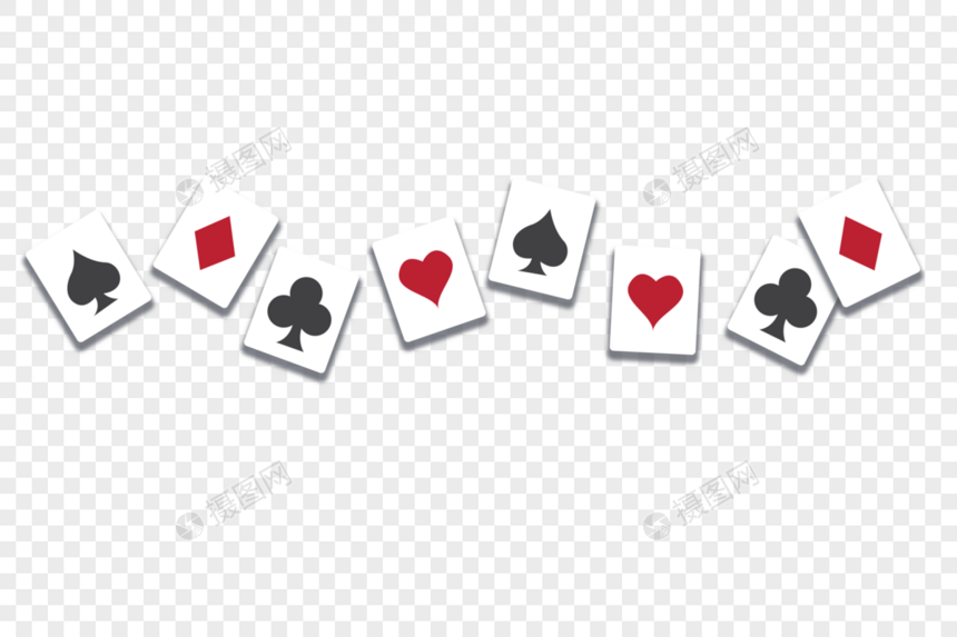 手绘扑克牌装饰分割线图片