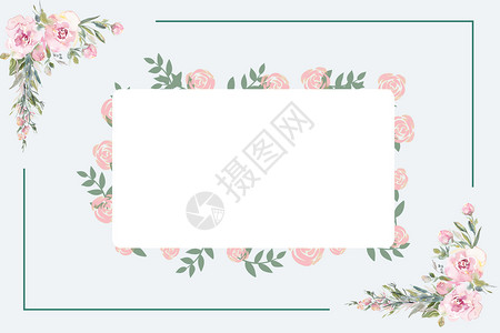 婚礼边框素材花卉边框背景设计图片