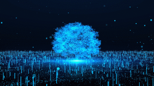 蓝色科技树背景gif图片