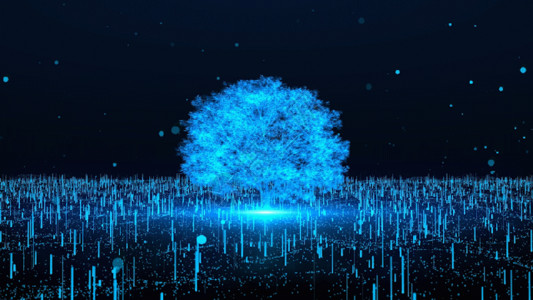LED科技蓝色科技树背景gif高清图片