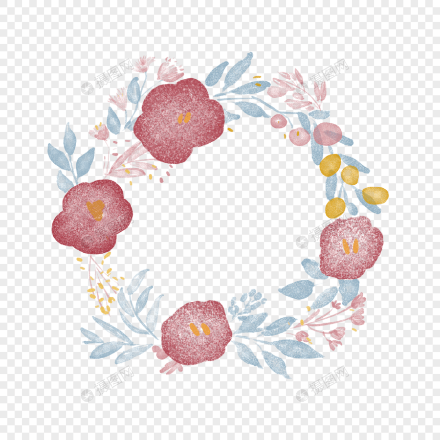 花朵花环手环插画图片