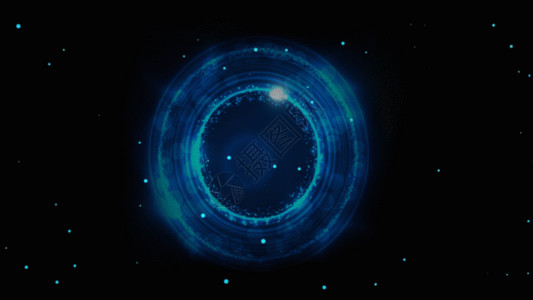蓝色圆形花边框蓝色科技感圆圈gif高清图片