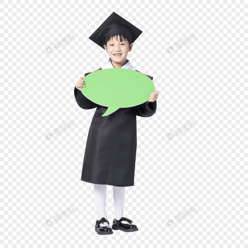 拿着文字框的毕业小女孩图片