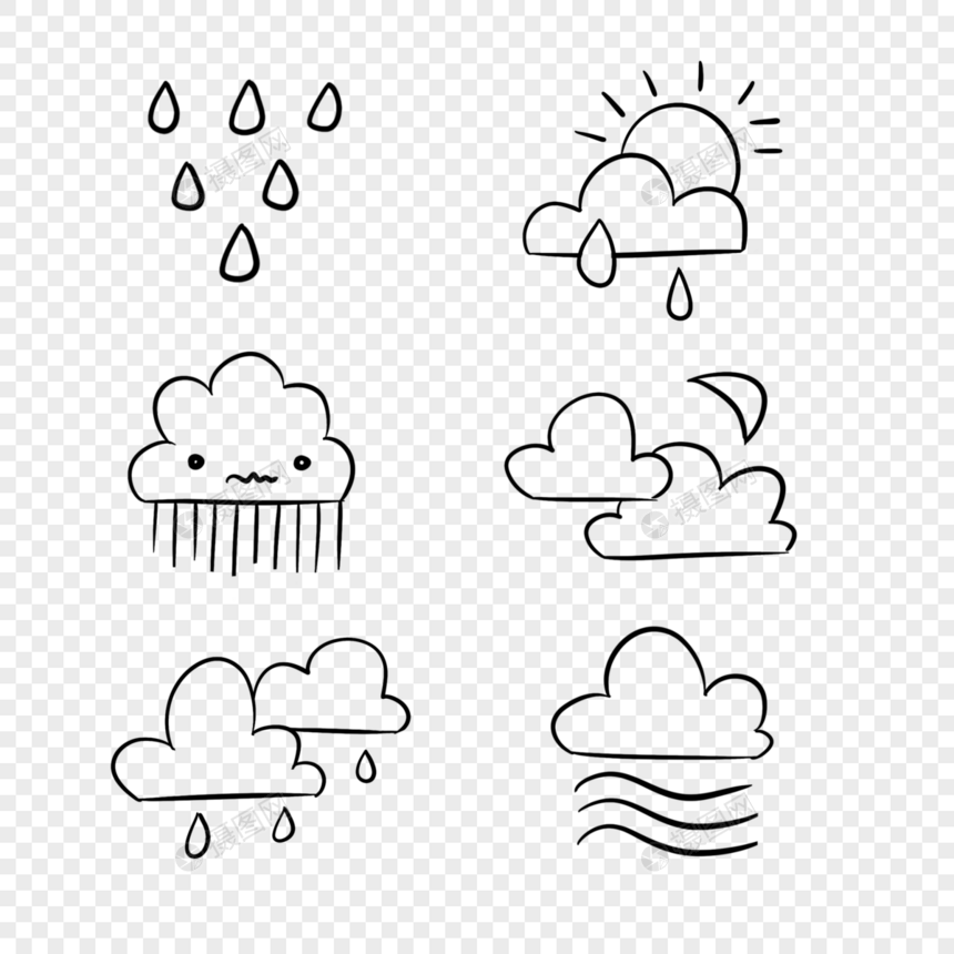 天气预报气象情况手账素材图片