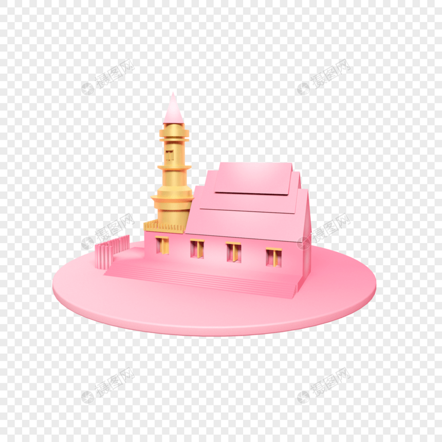 创意金粉色高塔舞台图片