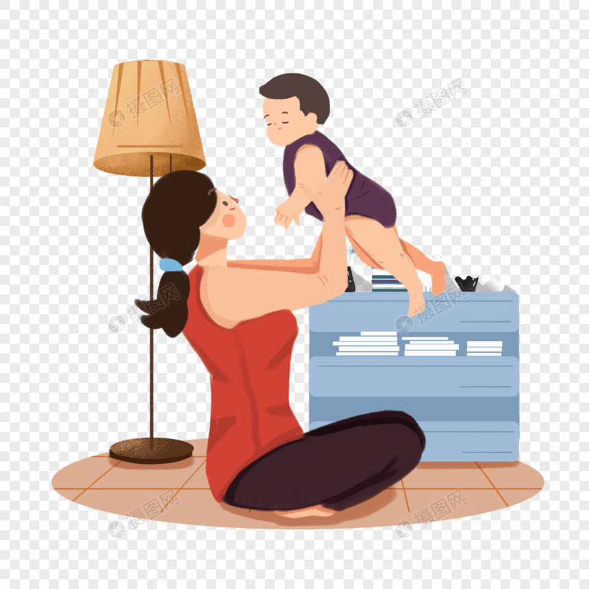母亲与婴儿元素素材图片