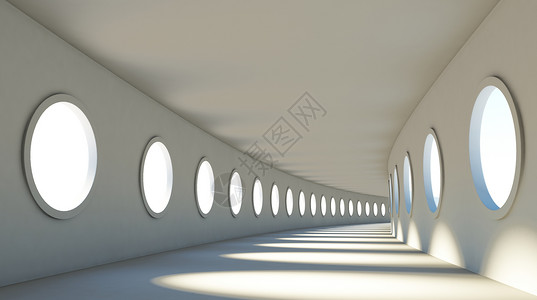 走廊阳光3d抽象展示空间设计图片