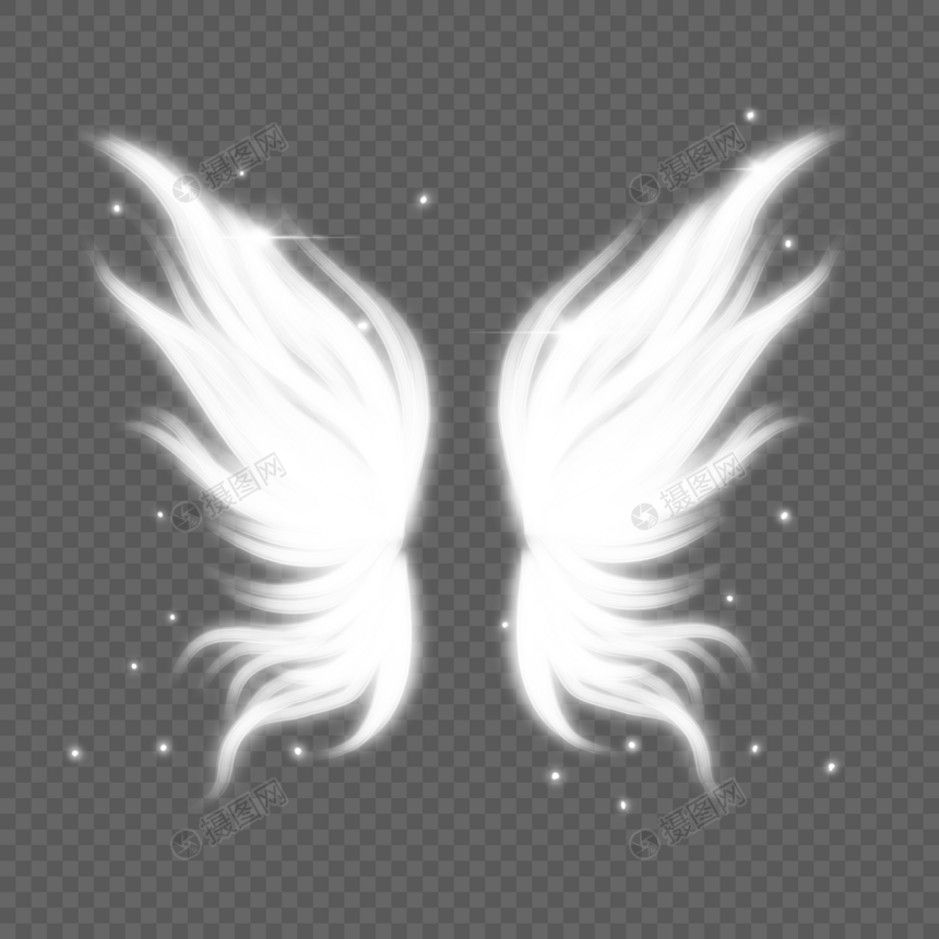 梦幻抽象白色翅膀图片