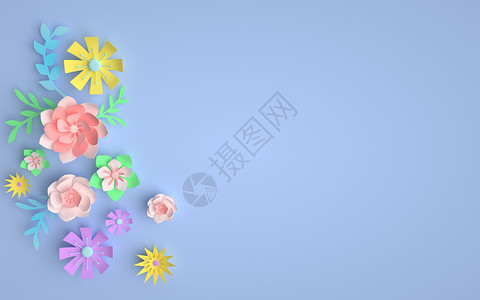 雏菊插画浮雕花语背景设计图片