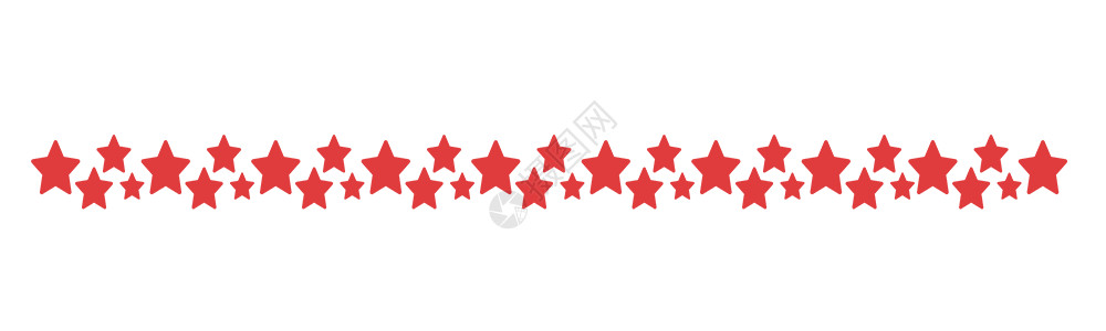 五角星线形元素红色圣诞五角星分割边框高清图片