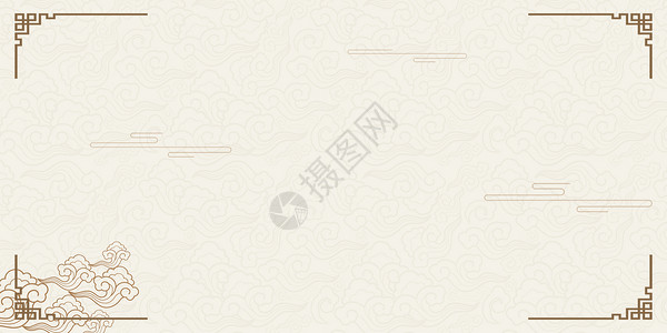 鱼骨头素材中国风边框背景设计图片