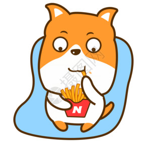 薯条包装开心狗吃表情包gif高清图片