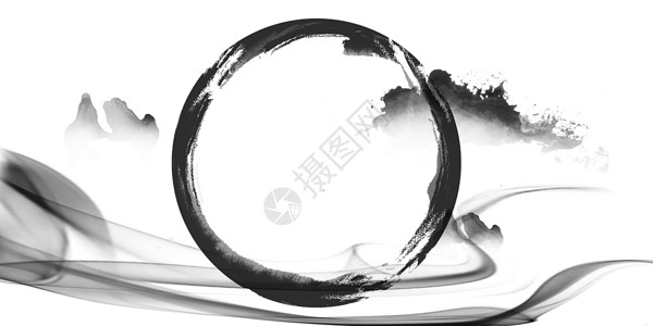中国风水墨边框黑白高清图片素材