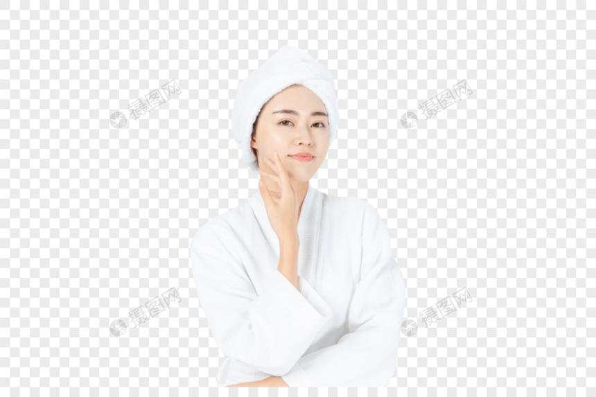 浴袍女生形象图片