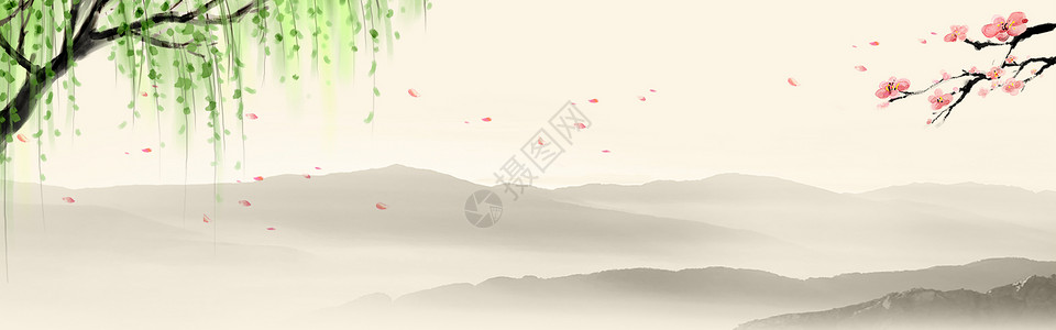 清新中国风背景背景图片