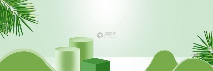立体绿色背景图片