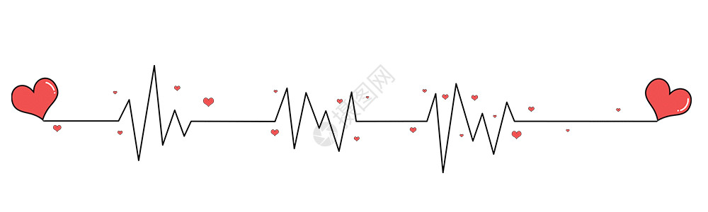 爱情卡通矢量爱心心率图分割线gif高清图片