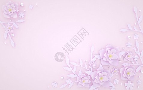 清新树叶花朵创意立体花朵背景设计图片