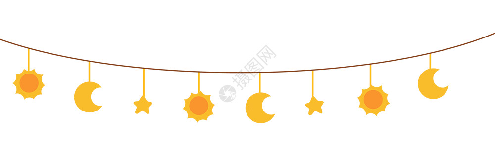 生日横幅星星月亮太阳分割线gif高清图片