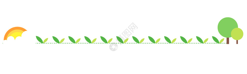 草地上黄牛小树环保绿化分割线 gif高清图片