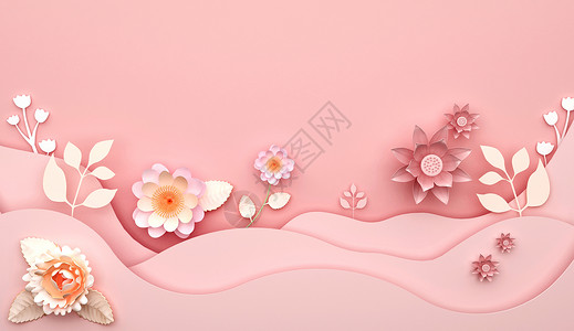 浪漫小清新夏季花朵花语背景设计图片