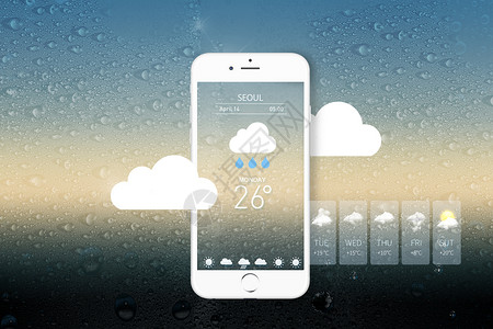 天气预报背景图手机天气预报设计图片