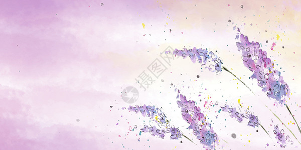 紫色花卉背景水彩渐变花卉背景设计图片
