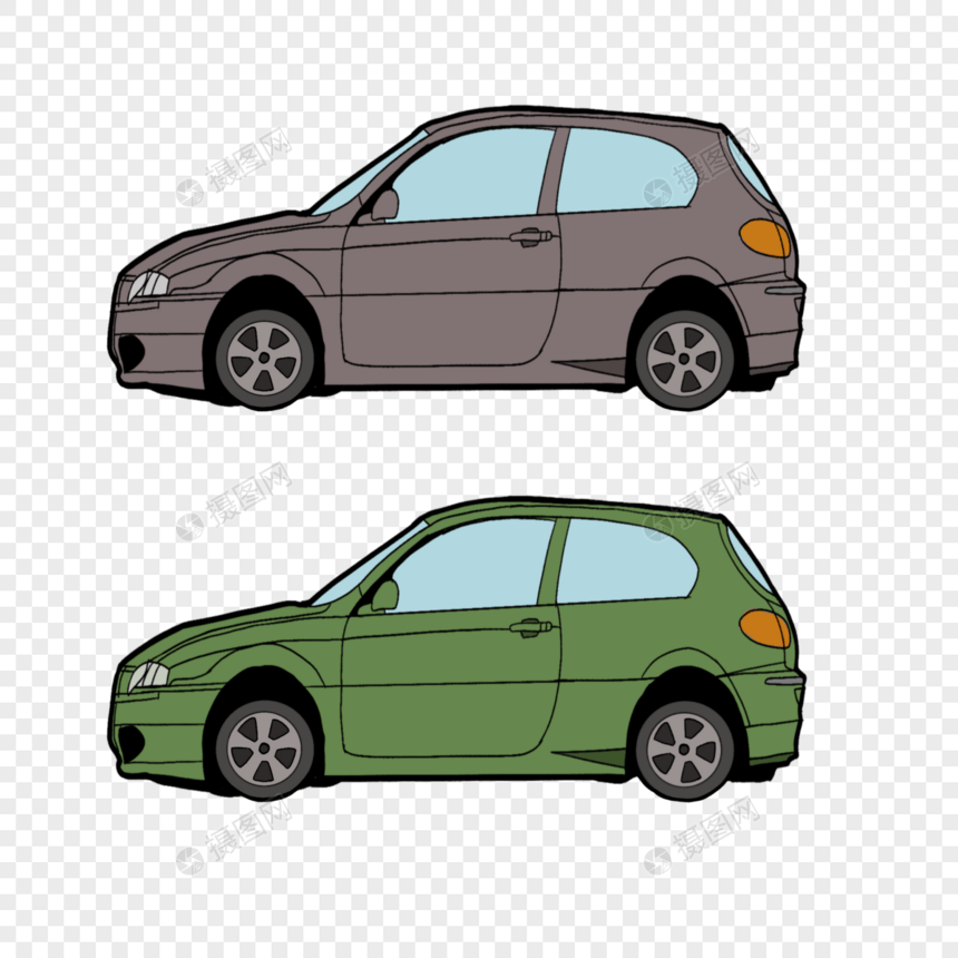 卡通两厢小汽车图片