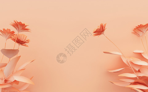 橘色小汽车花语背景素材设计图片