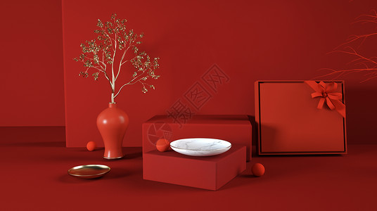 食品电商首页产品礼盒模型展示设计图片