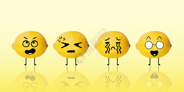 黄色酸柠檬喜怒哀乐设计图片