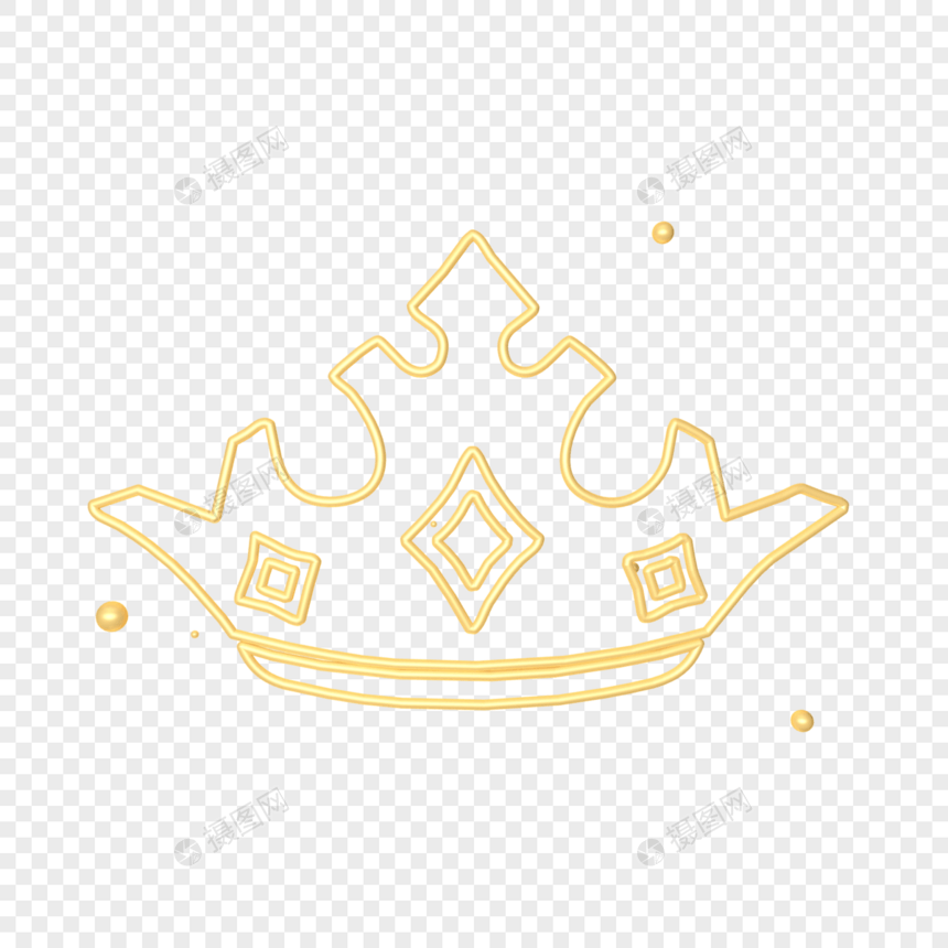 金色镂空王冠插图图片