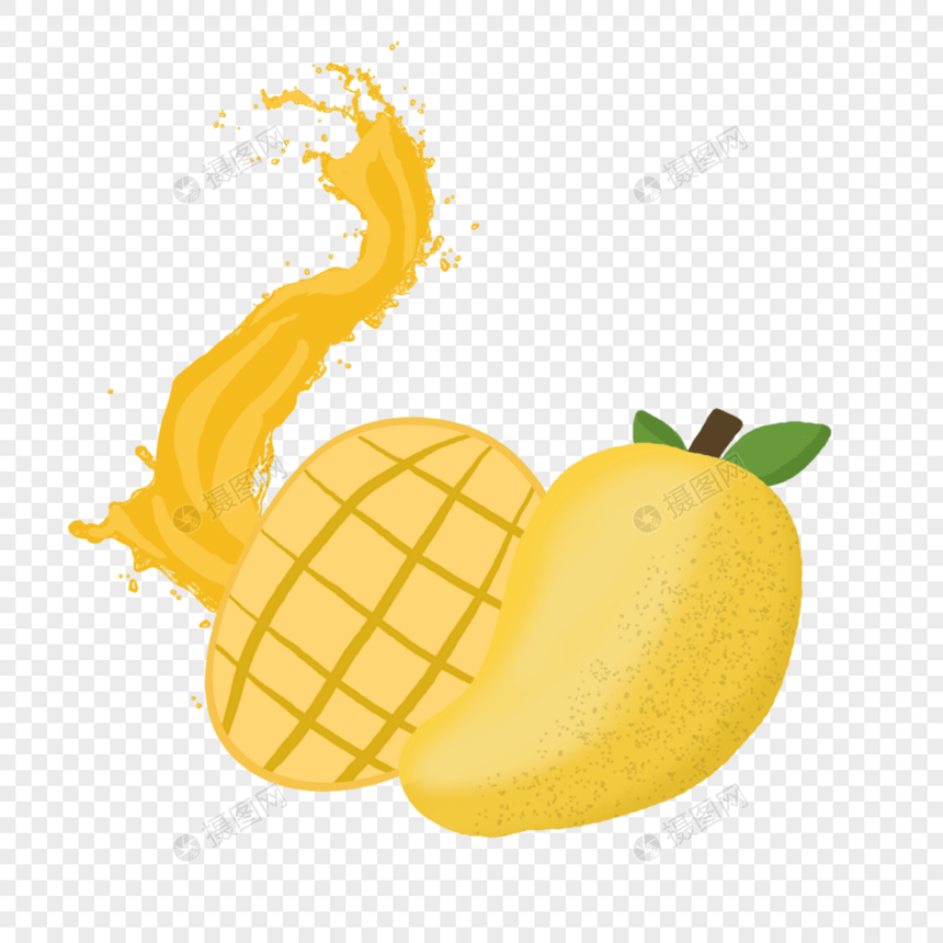 卡通黄色水果芒果图片