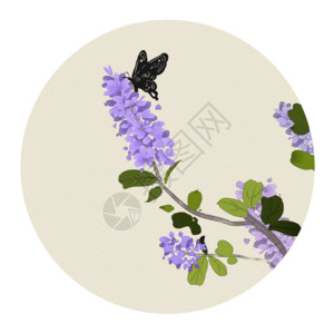 紫色花卉边框中国风花卉gif高清图片