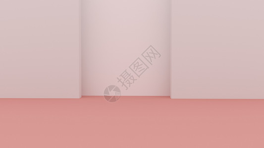 粉色几何门C4D粉色几何背景设计图片