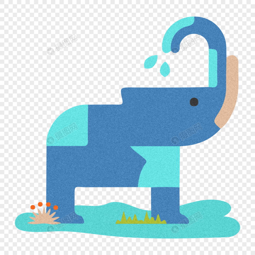 动物园大象创意艺术插画设计图片